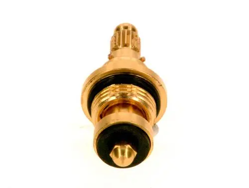 BOSCH Ventileinsatz aus Messing mit schwarzem Dichtungsring, konische Spitze und Gewinde zur Befestigung. Ideal für Anwendungen in Heizungs- und Sanitärsystemen.